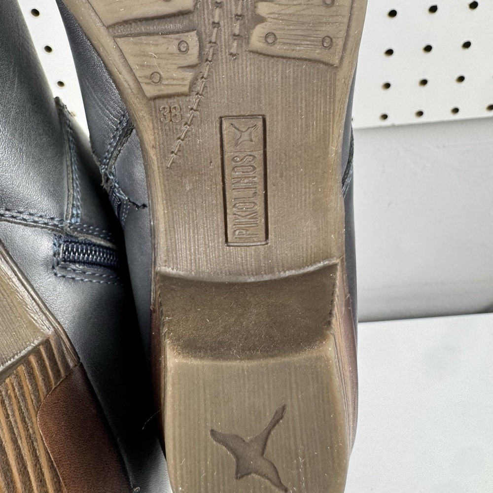 Womens Pikolinos Leather Ankle Boots Low Heel Zip Comfort Euro 38 - Picture 13 of 16